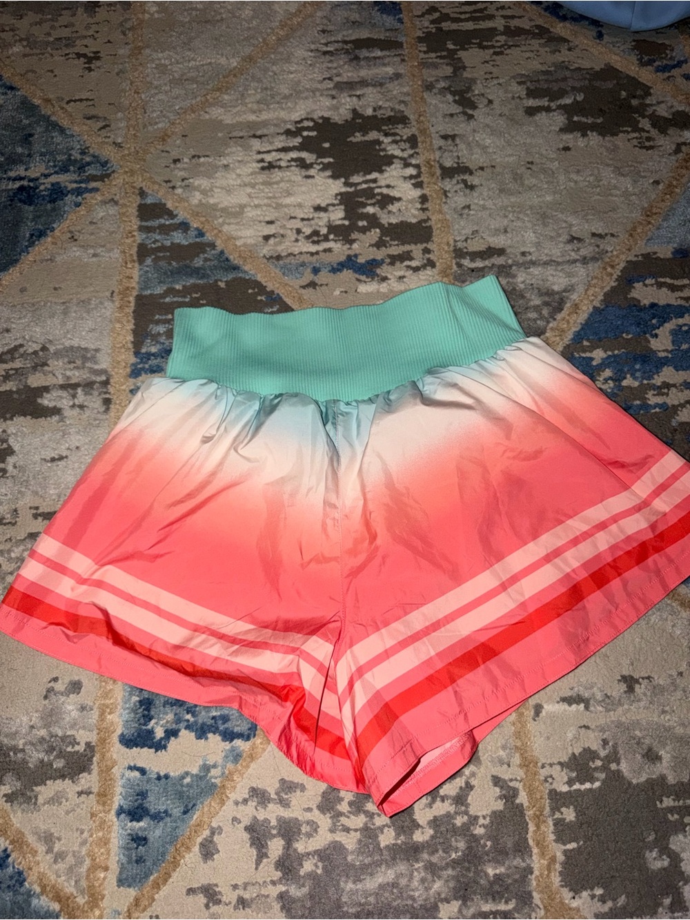 Women’s Ombre Pink Gradient High-Waist Shorts